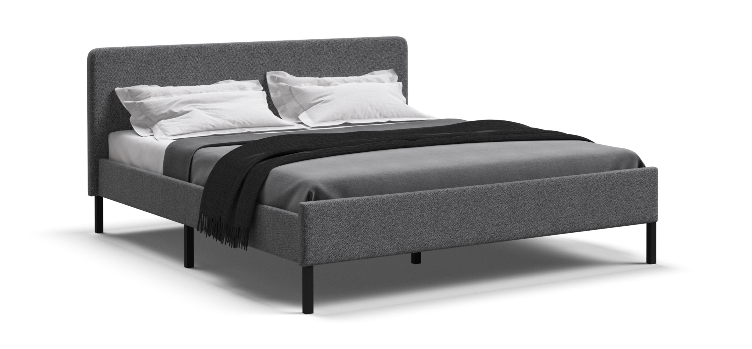 Уна Кровать 160*200 Рогожка Мальмо серый, Чёрный
Уна Кровать 160*200 Рогожка Мальмо серый, Чёрный