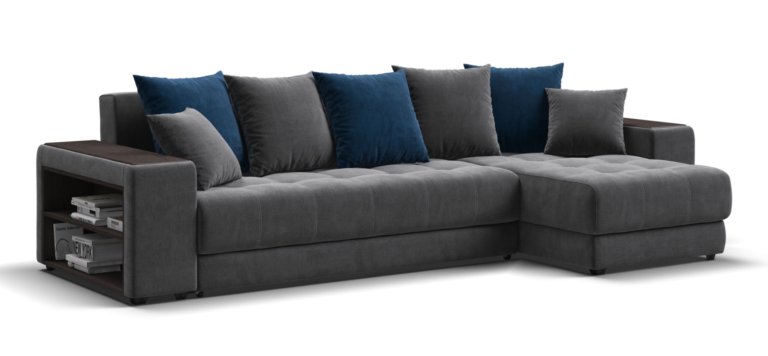 Угловой диван Дубай велюр Монолит серый, велюр Монолит синий
Угловой диван Дубай велюр Монолит серый, велюр Монолит синий