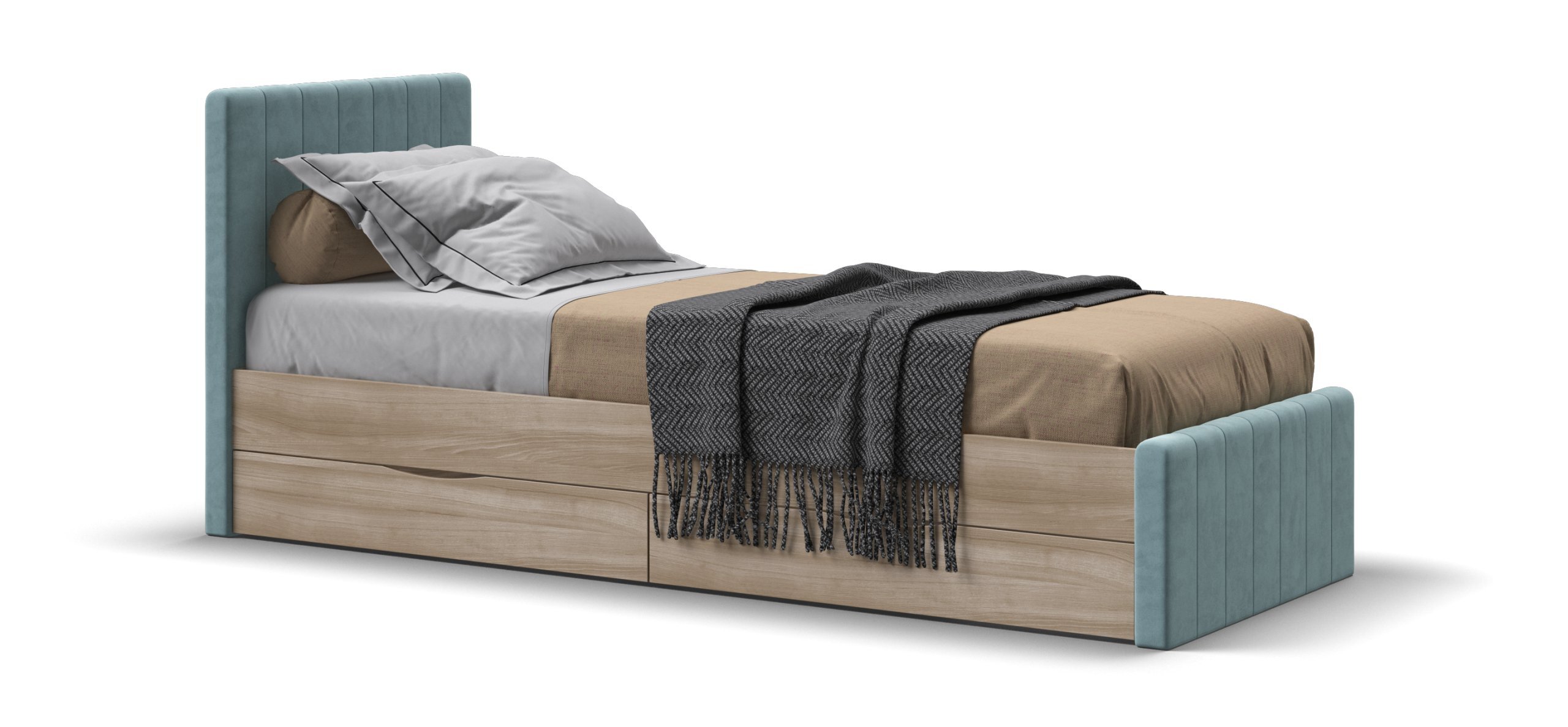 Лофт Мини Кровать 90*200 велюр Монолит аква, Сонома
Лофт Мини Кровать 90*200 велюр Монолит аква, Сонома