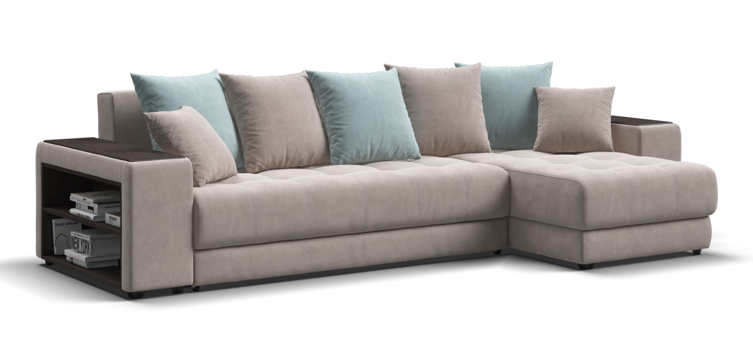 Угловой диван Дубай велюр Монолит латте, велюр Монолит аква
Угловой диван Дубай велюр Монолит латте, велюр Монолит аква