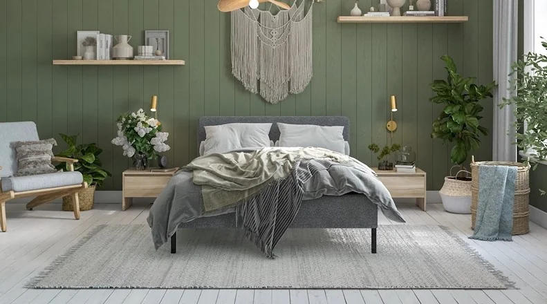 Уна Кровать 160*200 Рогожка Мальмо платина, Чёрный