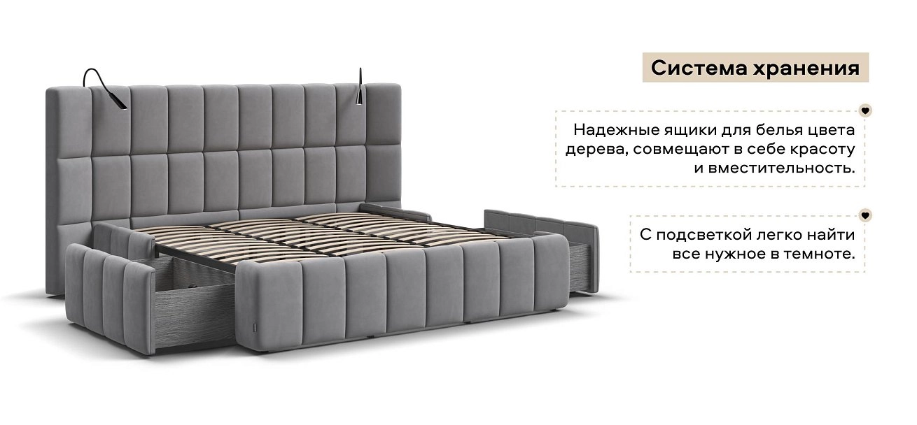 Босс ХО Кровать 180*200 велюр Монолит сталь