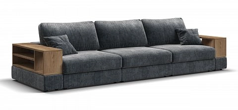 Диван-кровать BOSS MODOOL MAX шенилл Gloss карбон с двумя полками подлокотниками
