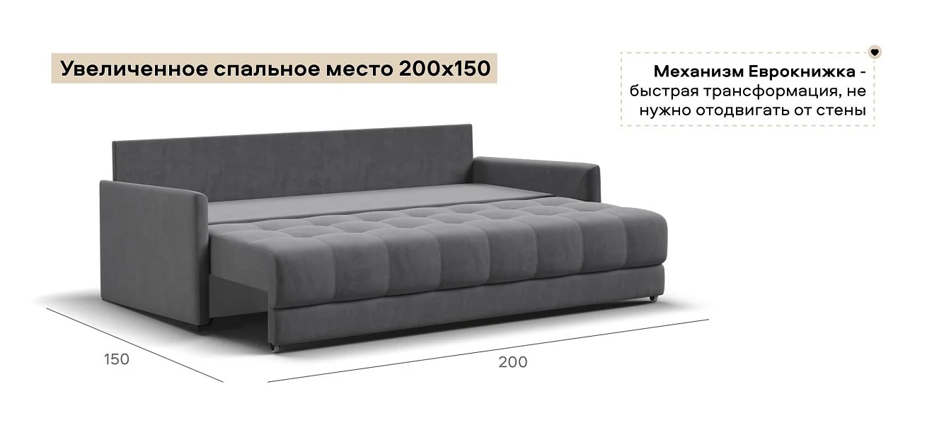 Диван Босс Лофт велюр Роял тауп