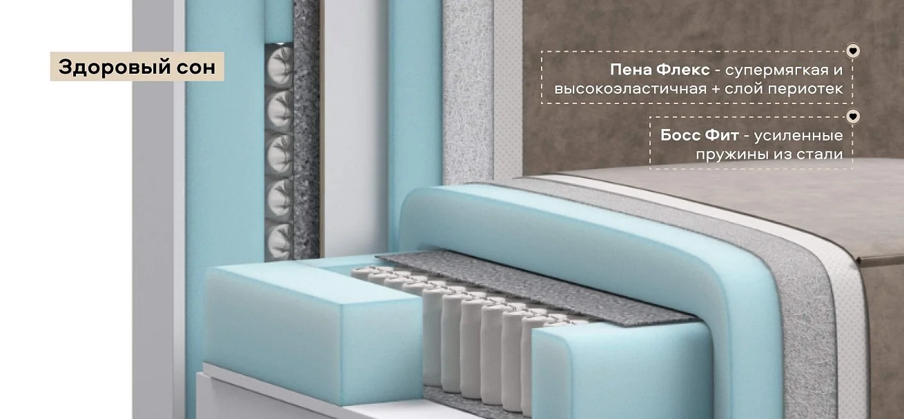 Босс Софт Модуль спальное место велюр Роял тауп