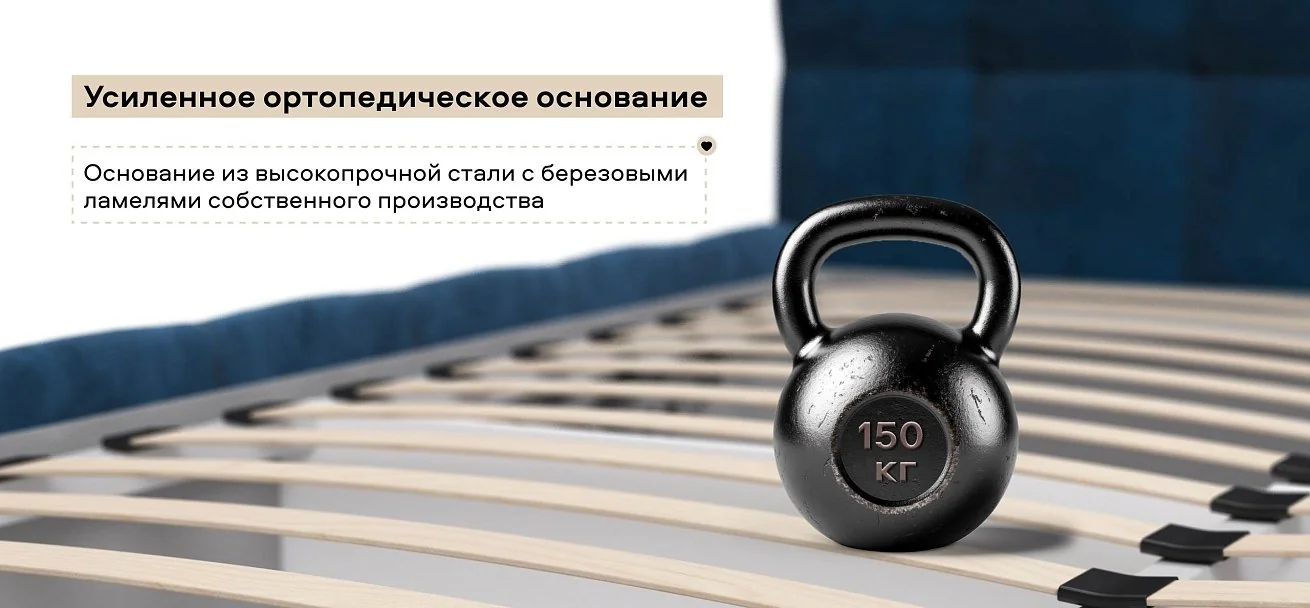 Босс Кровать+ПМ 160*200 велюр Монолит синий