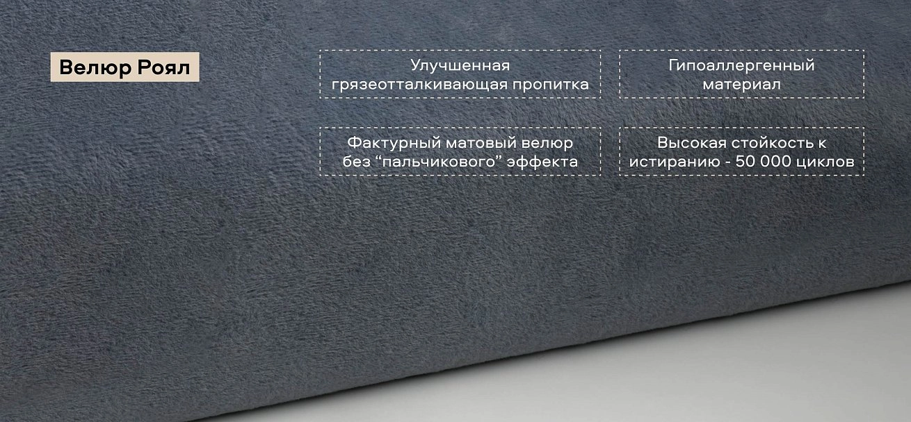 Угловой диван Кинг велюр Роял синий