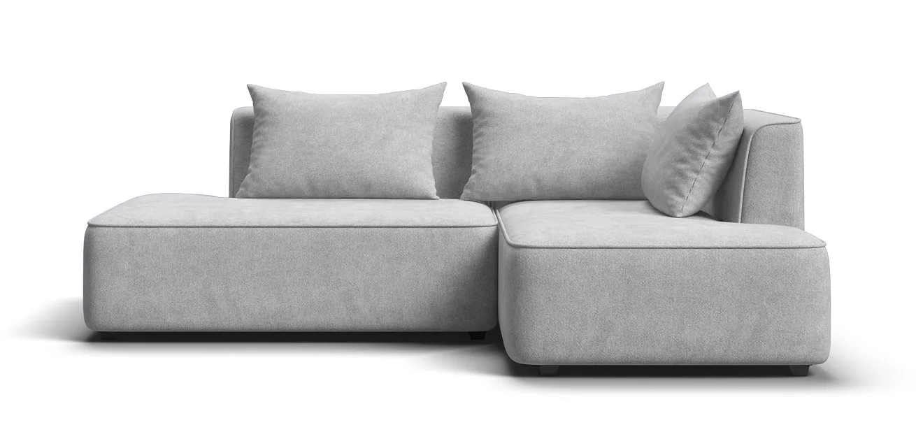 Угловой диван правый Кинг Твин Шенилл Клауд серый
