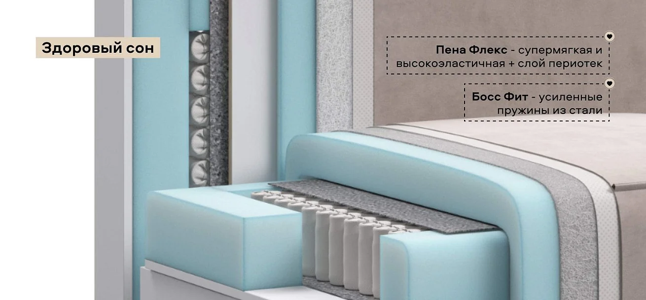 Босс Софт Модуль спальное место велюр Монолит латте