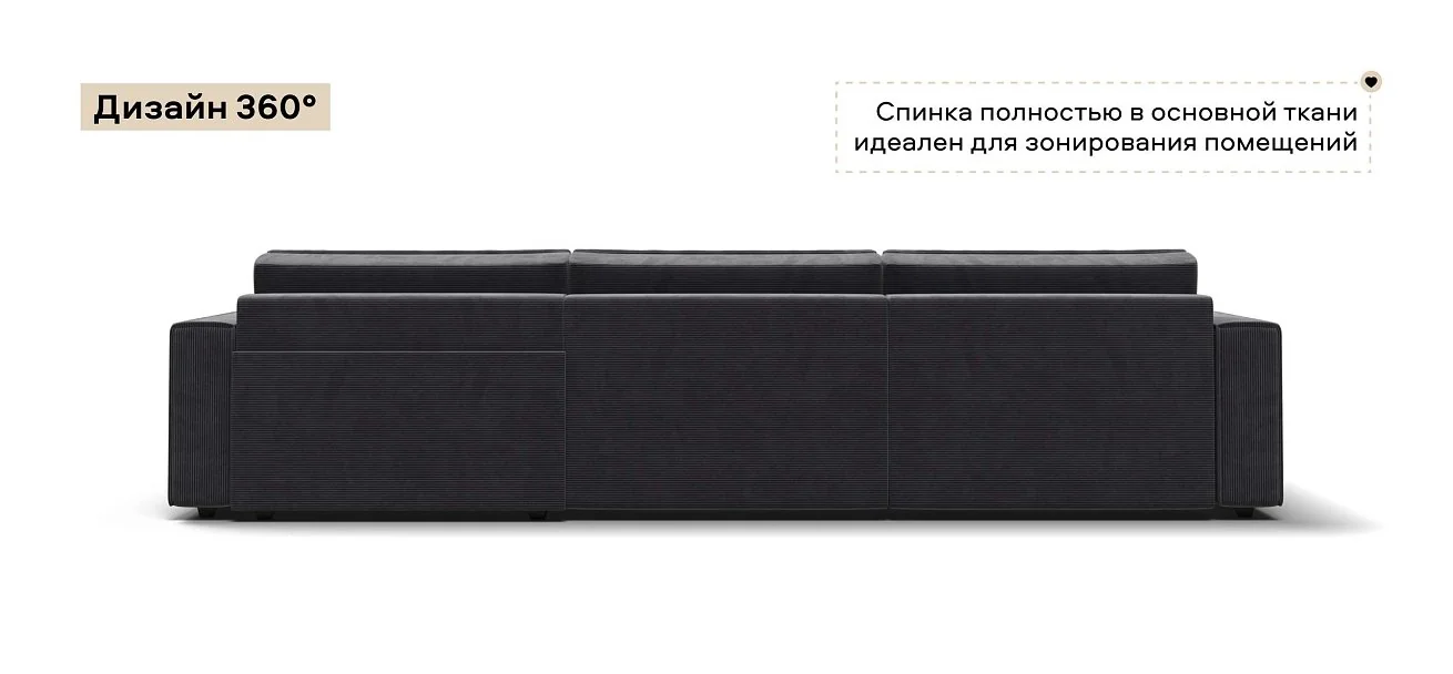 Угловой диван Босс Софт Модуль Макс Вельвет Корд графит