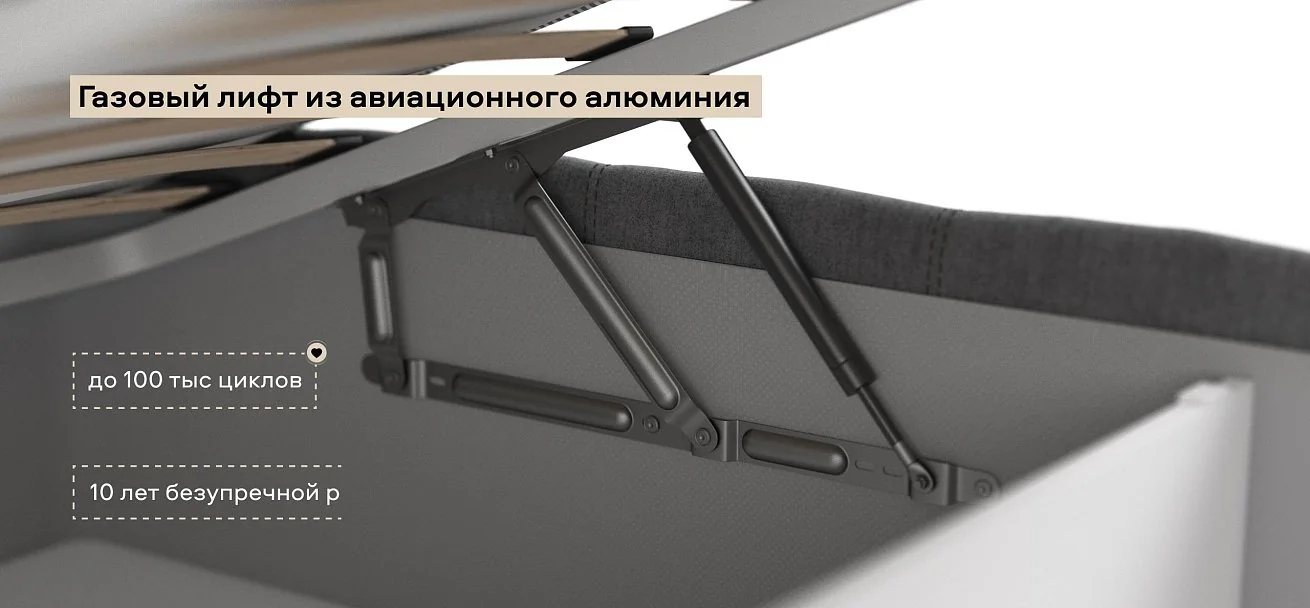 Босс Кровать+ПМ 180*200 велюр Монолит серый