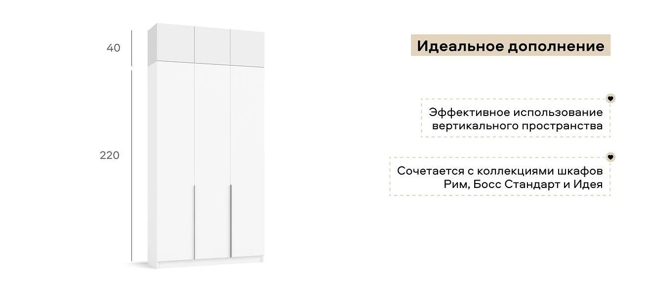 Антресоль 120 3Д Белый