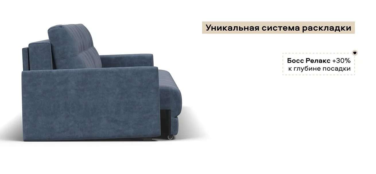 Диван Босс Лофт велюр Роял синий