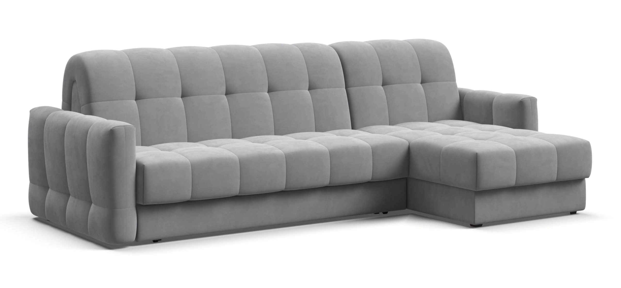 

Угловой диван Босс Слип 160 велюр Монолит сталь