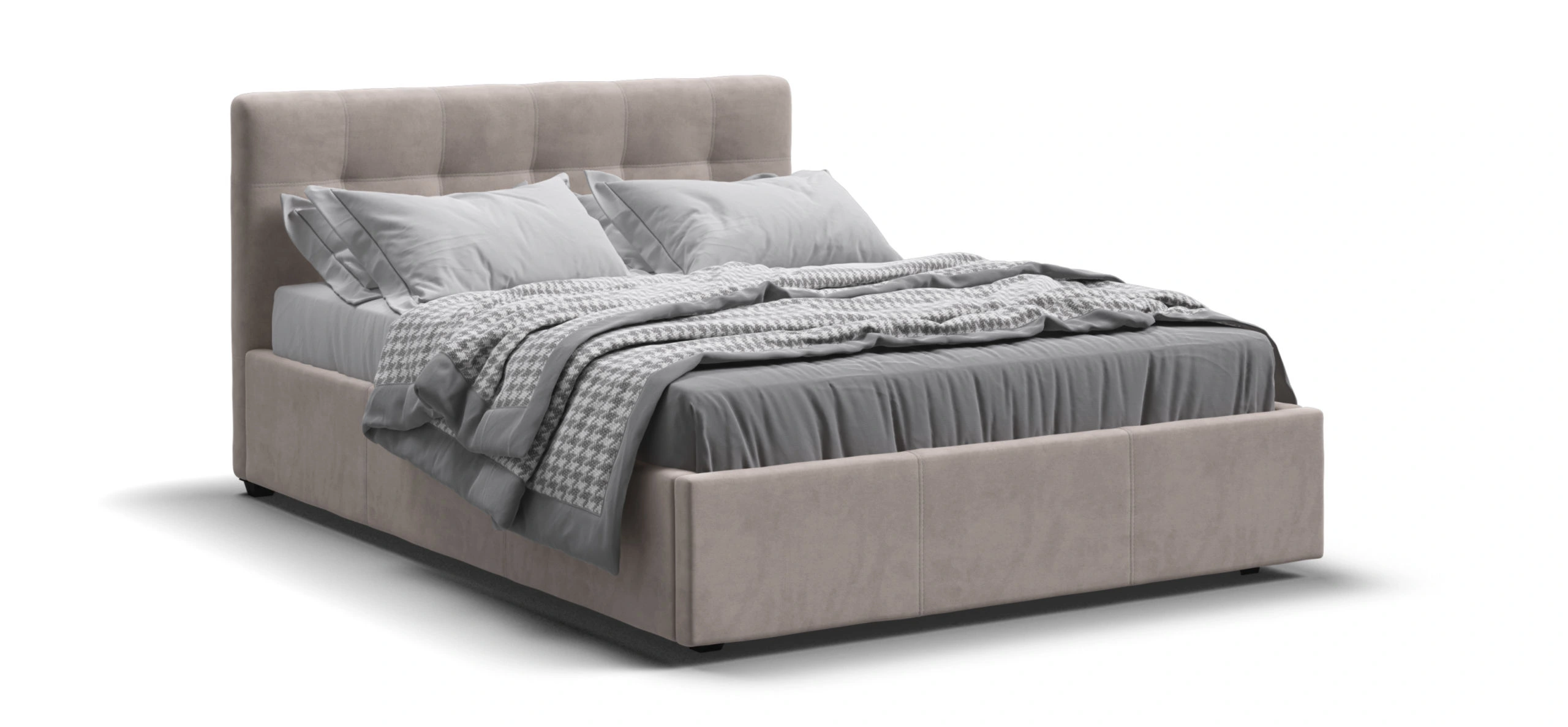 

Белла Кровать + ПМ 140*200 велюр Монолит латте