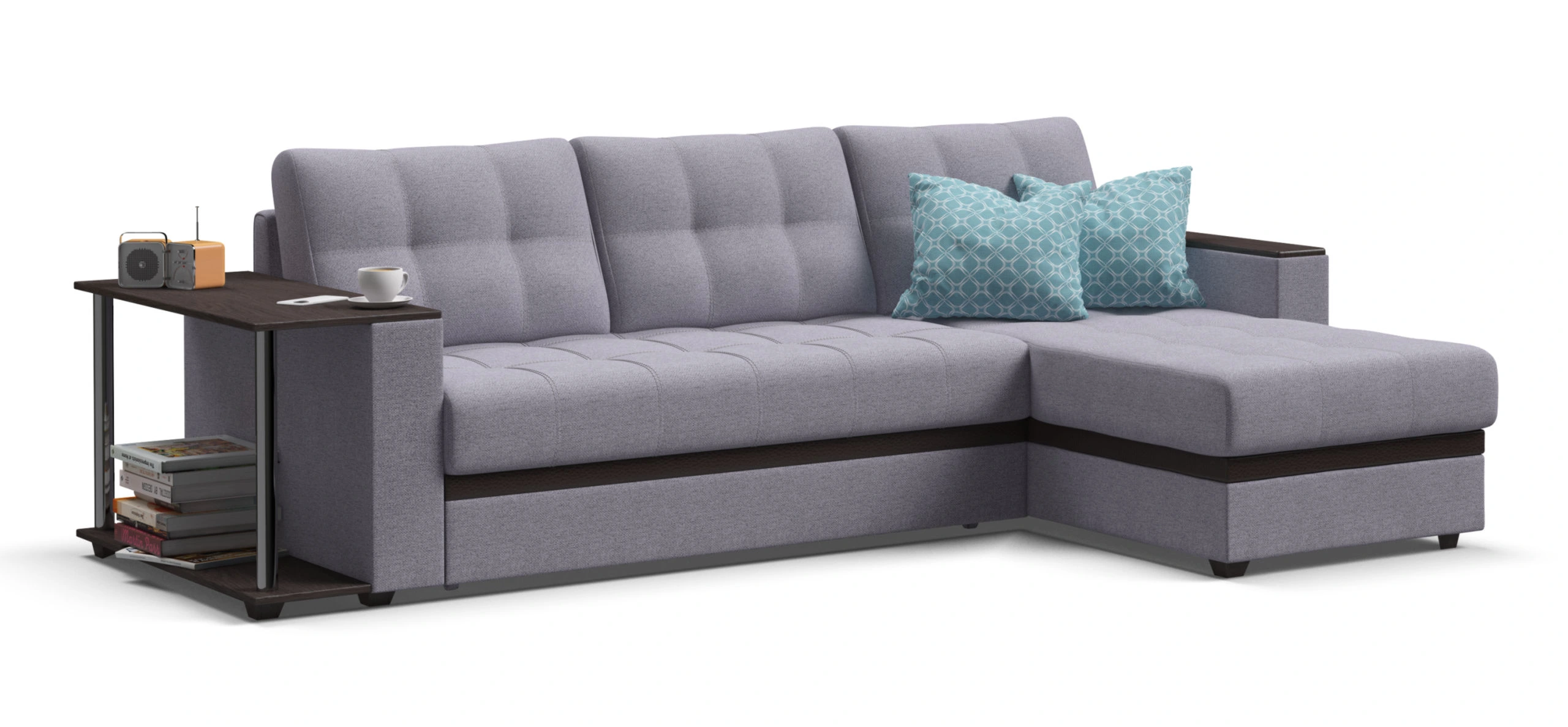 

Угловой диван Атланта НПБ Рогожка Мальмо платина