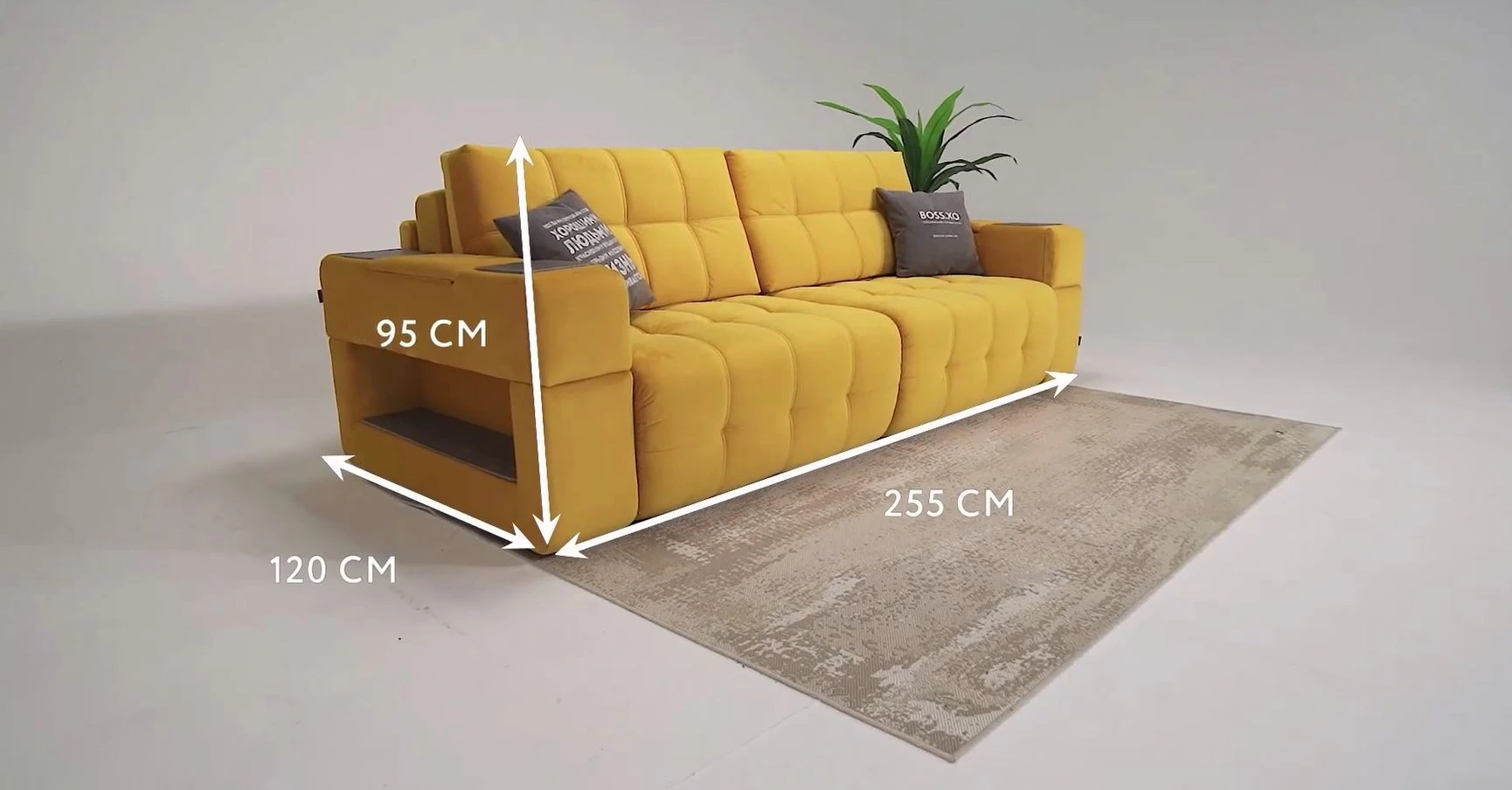 Диван Босс ХО велюр Роял агат / Камень