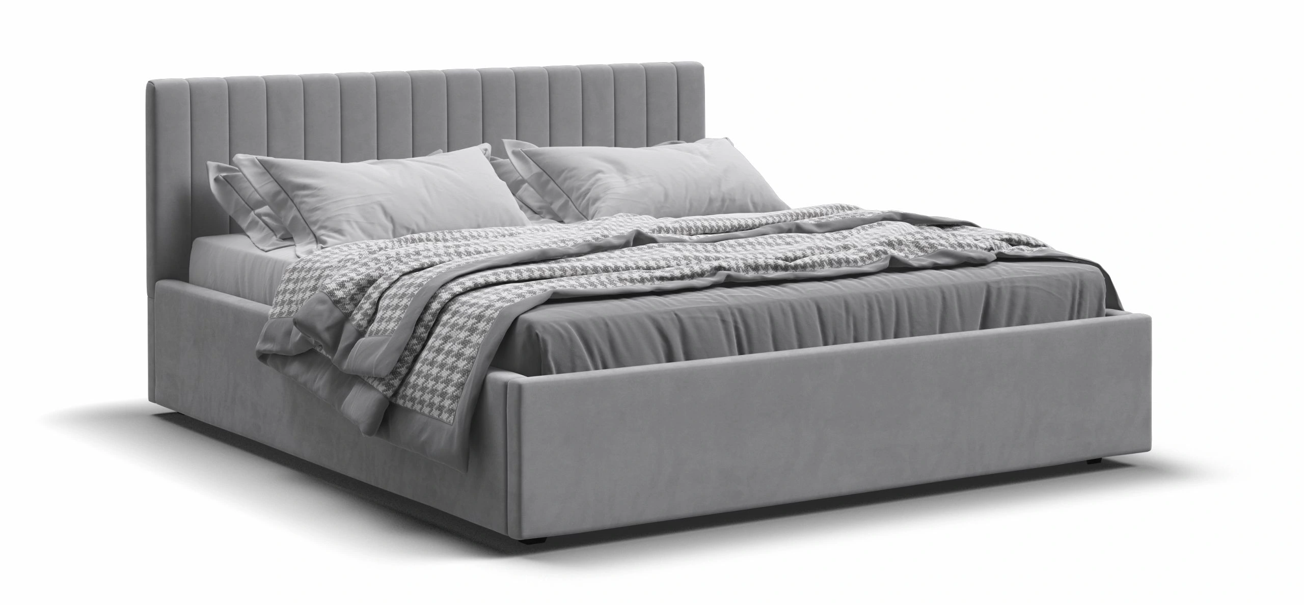 

Ронда Кровать+ПМ 160*200 велюр Монолит сталь