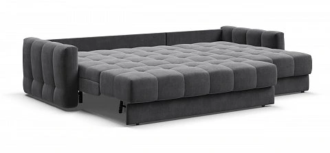 Угловой диван Босс Слип 160 велюр Монолит серый 3