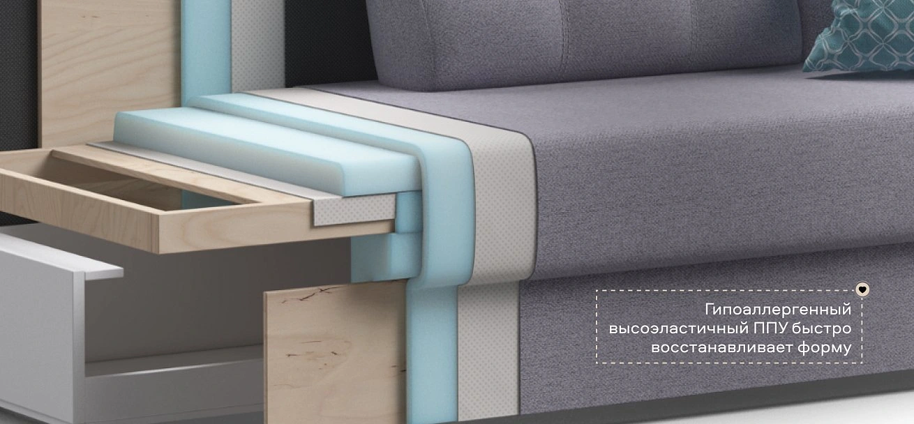 Диван Атланта Рогожка Мальмо платина