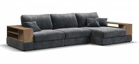 Угловой диван-кровать Босс Модуль ХЛ Шенилл Глосс карбон 1