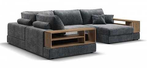 П-образный диван-кровать Босс Модуль Шенилл Глосс карбон 1