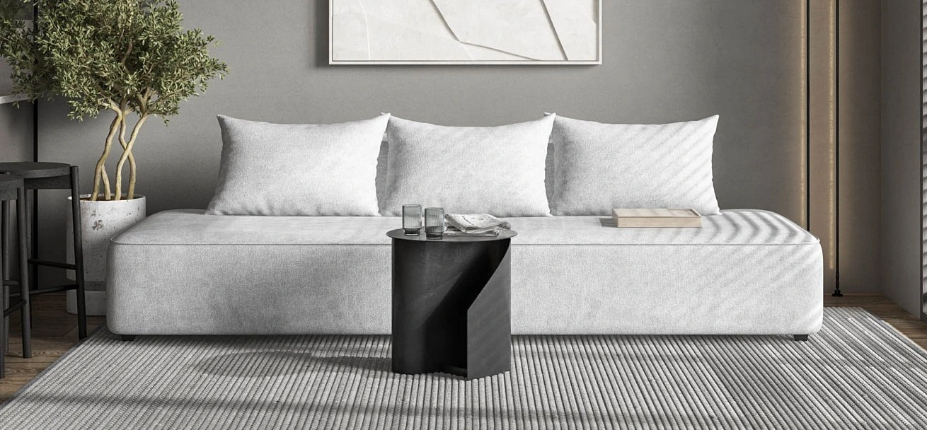 Диван Кинг Твин Шенилл Клауд серый