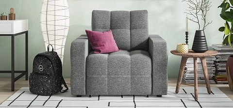 Денди кресло-кровать Рогожка Мальмо серый 2