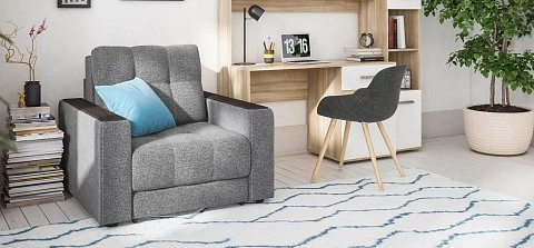 Босс кресло-кровать Рогожка Мальмо серый 2