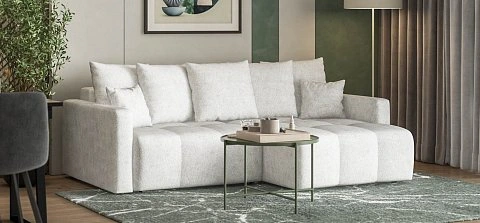 Угловой диван Босс Тренд Шенилл Клауд крем 2