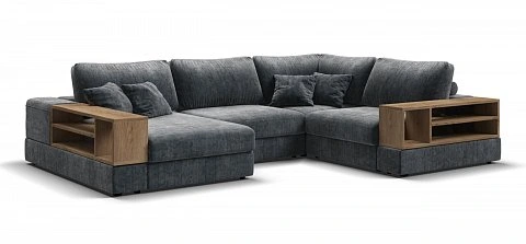 П-образный диван-кровать Босс Модуль Шенилл Глосс карбон 1