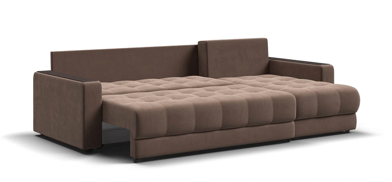 Угловой диван Босс Классик велюр Монолит мокко