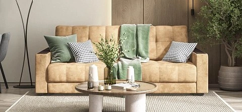 Диван Босс велюр Алькантара пепел 2