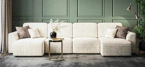 П-образный диван Кинг Модуль Шенилл Смарт кварц 2