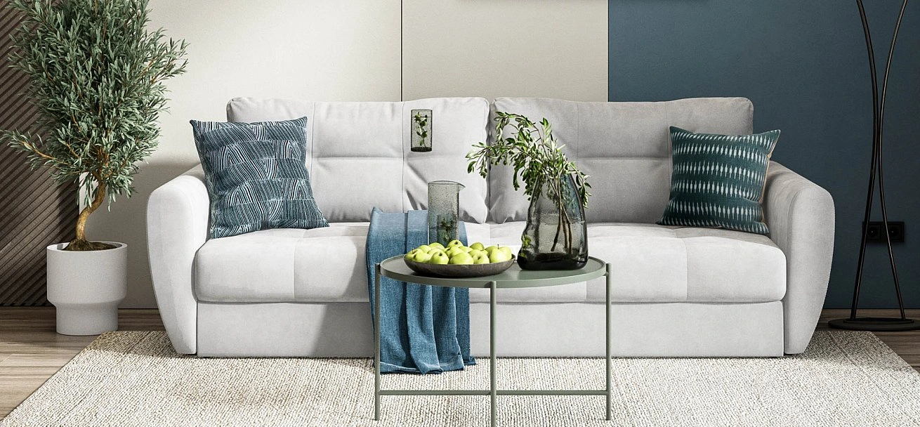 Диван Престон велюр Монолит сталь