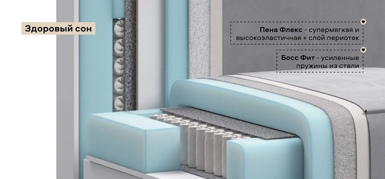 Босс Софт Модуль спальное место велюр Монолит сталь