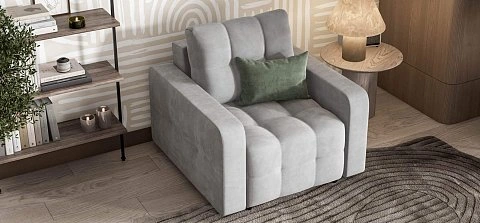 Денди кресло-кровать велюр Монолит сталь 2