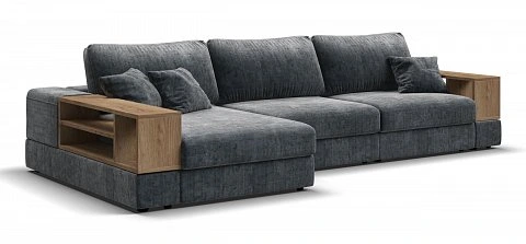 Угловой диван-кровать Босс Модуль ХЛ Шенилл Глосс карбон 1