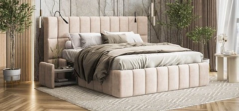 Босс ХО Кровать 180*200 велюр Монолит латте 2