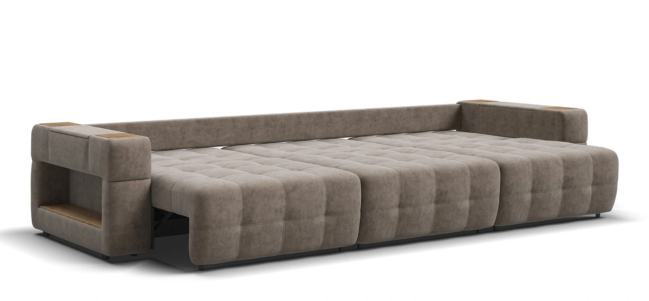 Диван Босс ХО Макс велюр Роял тауп / Дымчатый Крафт