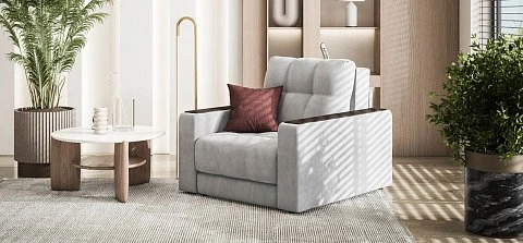 Босс кресло-кровать велюр Монолит сталь 2