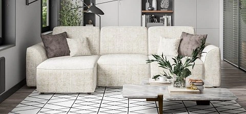 Угловой диван Кинг Шенилл Смарт кварц 2