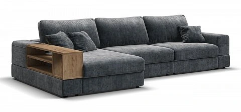 Угловой диван-кровать Босс Модуль ХЛ Шенилл Глосс карбон 1