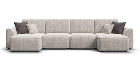 П-образный диван Кинг Модуль Шенилл Смарт кварц 1