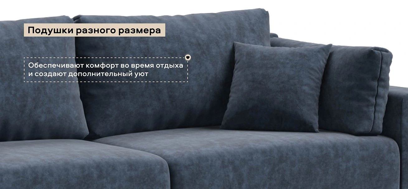 Угловой диван Босс Прайм ХЛ велюр Роял синий