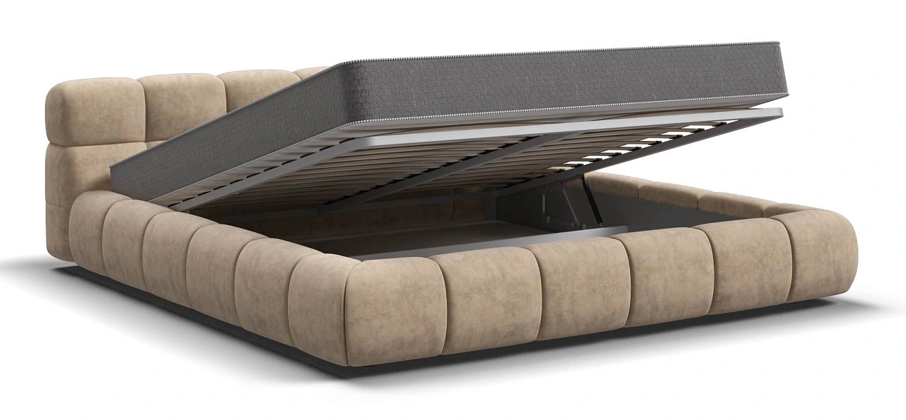 Босс Дрим Кровать+ПМ 180*200 велюр Роял шампань