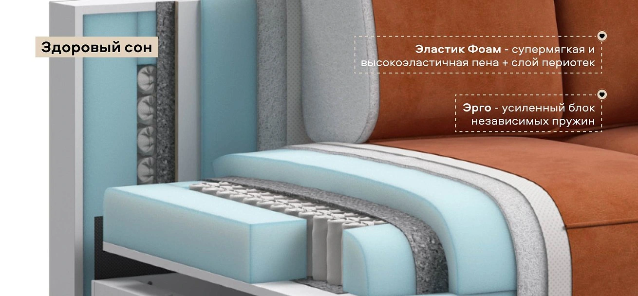 Кинг Модуль база сп. место велюр Алькантара оранж