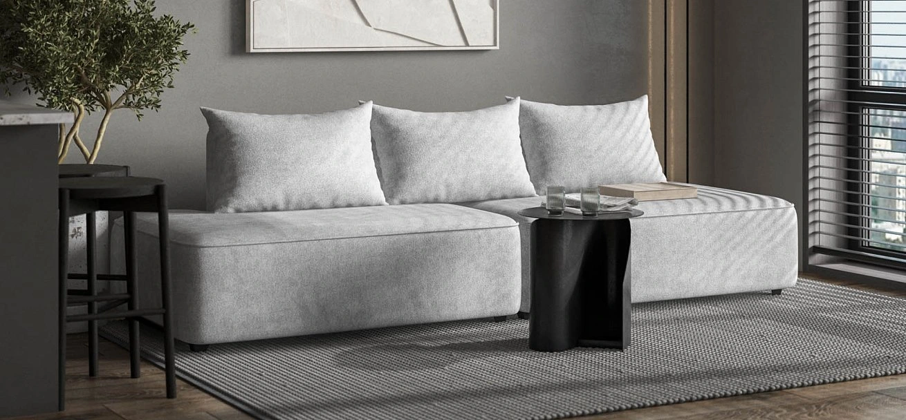 Диван Кинг Твин Шенилл Клауд серый