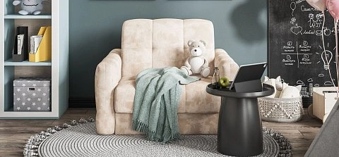 Босс Слип кресло-кроватьВелюр Монолит латте 2