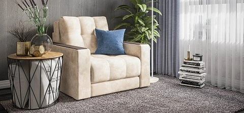 Босс кресло-кровать велюр Алькантара пепел 2